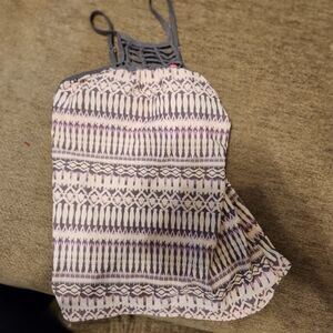 Free Country Pink and Gray Strappy Top